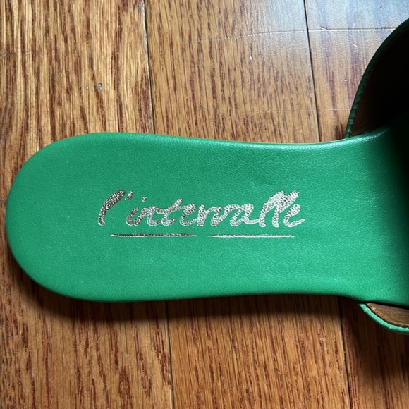 L’Intervalle Sandals - Green Leather Sandals - Picture 2 of 4
